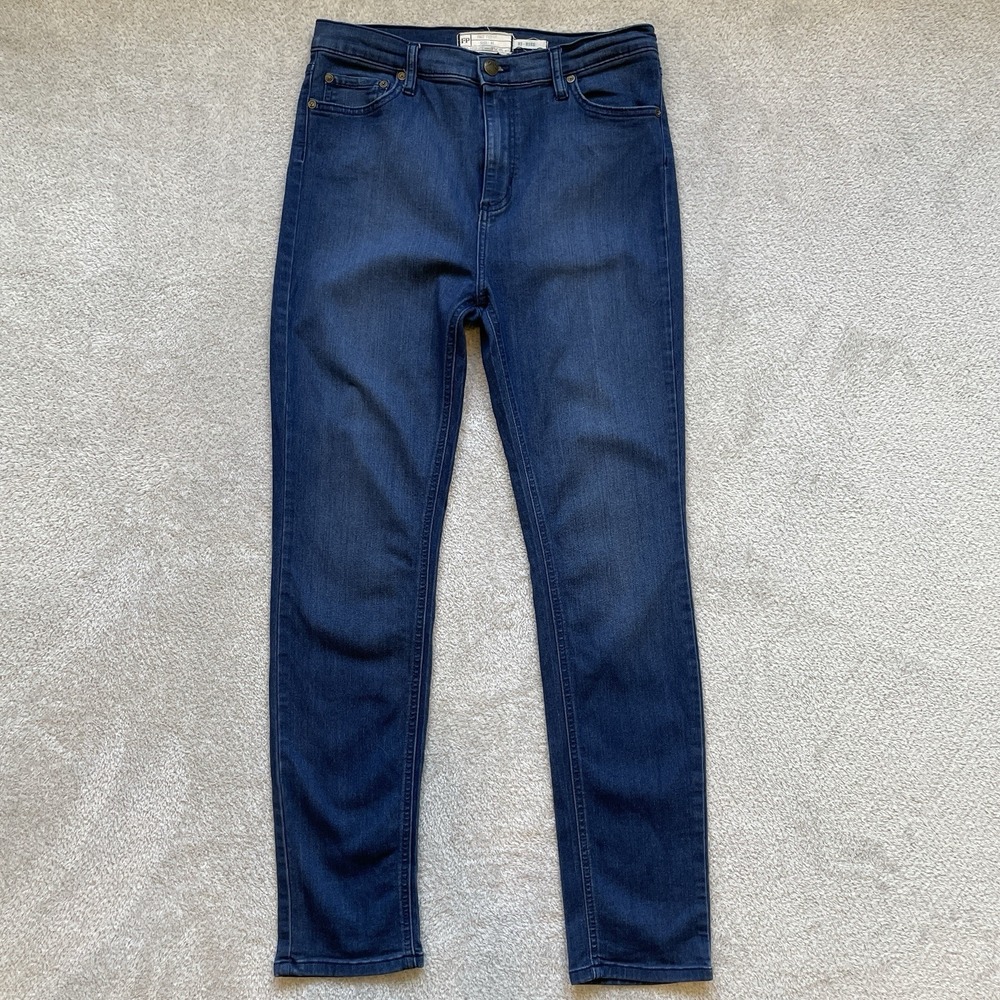 Free People Women's Y2K High Rise Skinny Blue Denim Jeans Size 31x29 Stretch USA